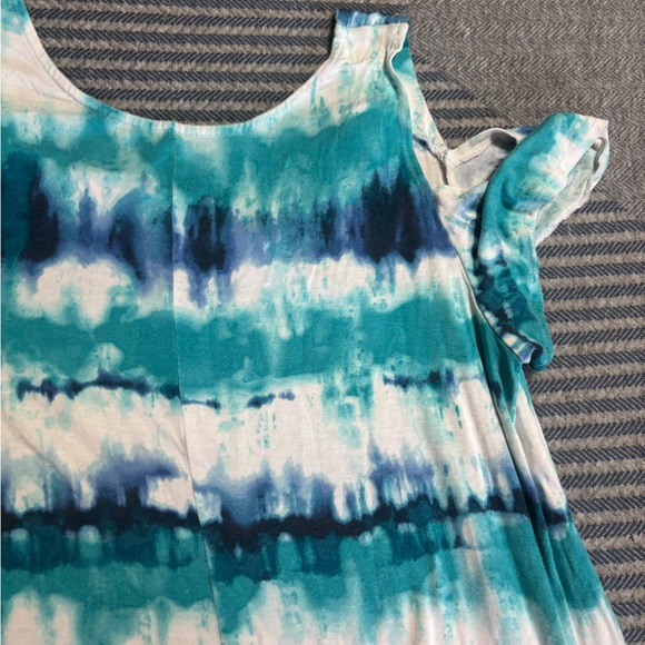 💘 5 for $25 / Teal and White Tie-Dye Blouse - Picture 11 of 13
